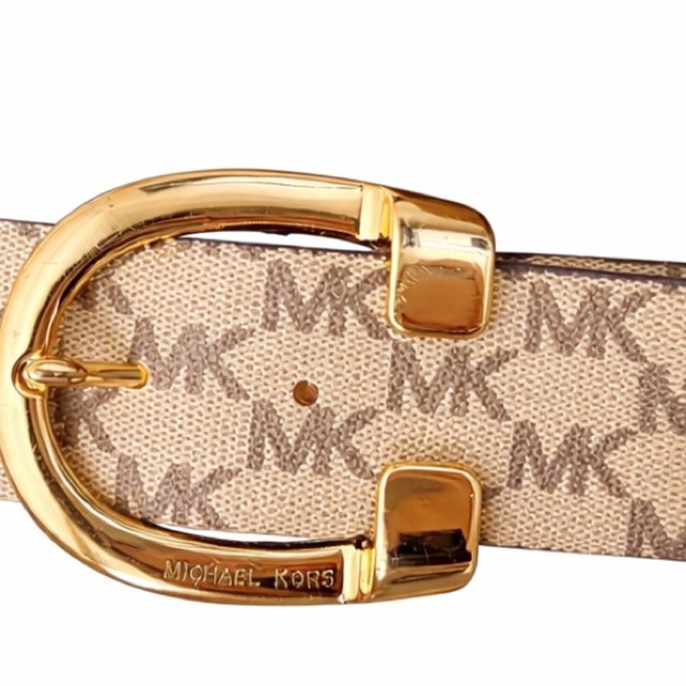Michael Kors Signature Gold Buckle Belt